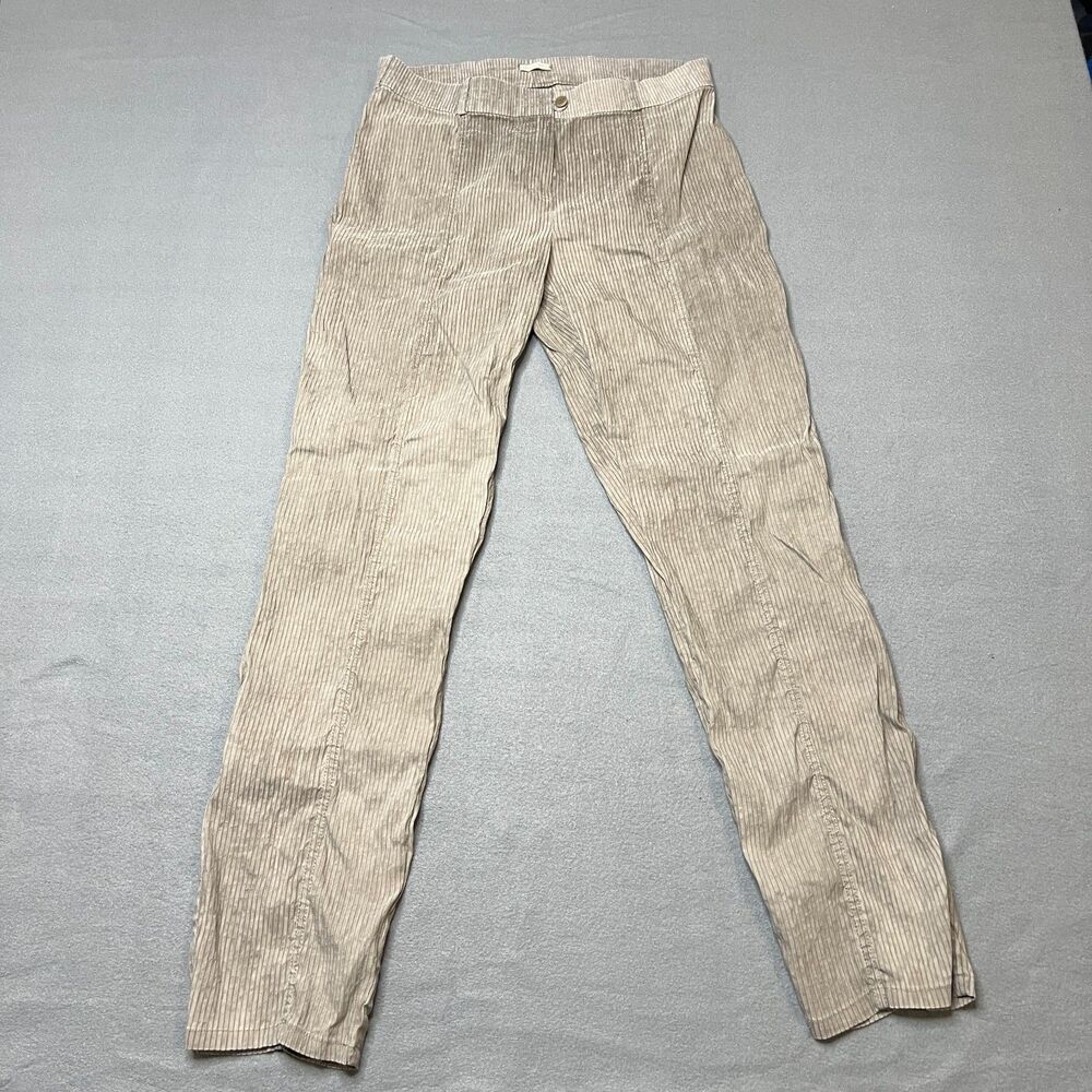 Annette Gortz Corduroy Pants Women's 44 Khaki Linen Blend Skinny leg Performance